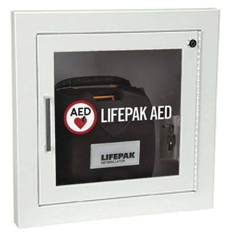 Physio-Control Fully Recessed Wall Cabinet w/ Alarm (White) aso available in Stainless Steel