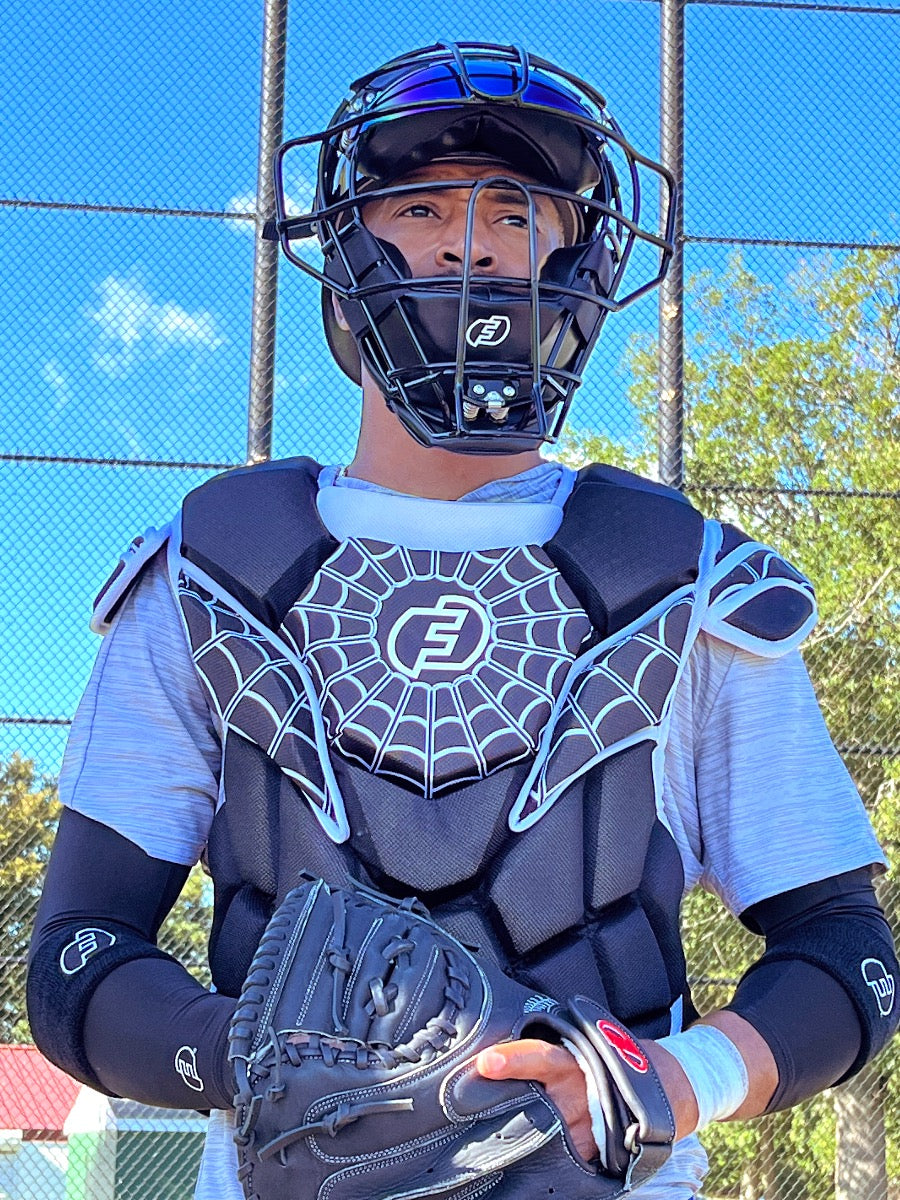 TYLER FLOWERS LIMITED EDITION SPIDERWEB CHEST PROTECTOR WITH DUPONT™ KEVLAR® | SEI Certified to Meet NOCSAE Standard