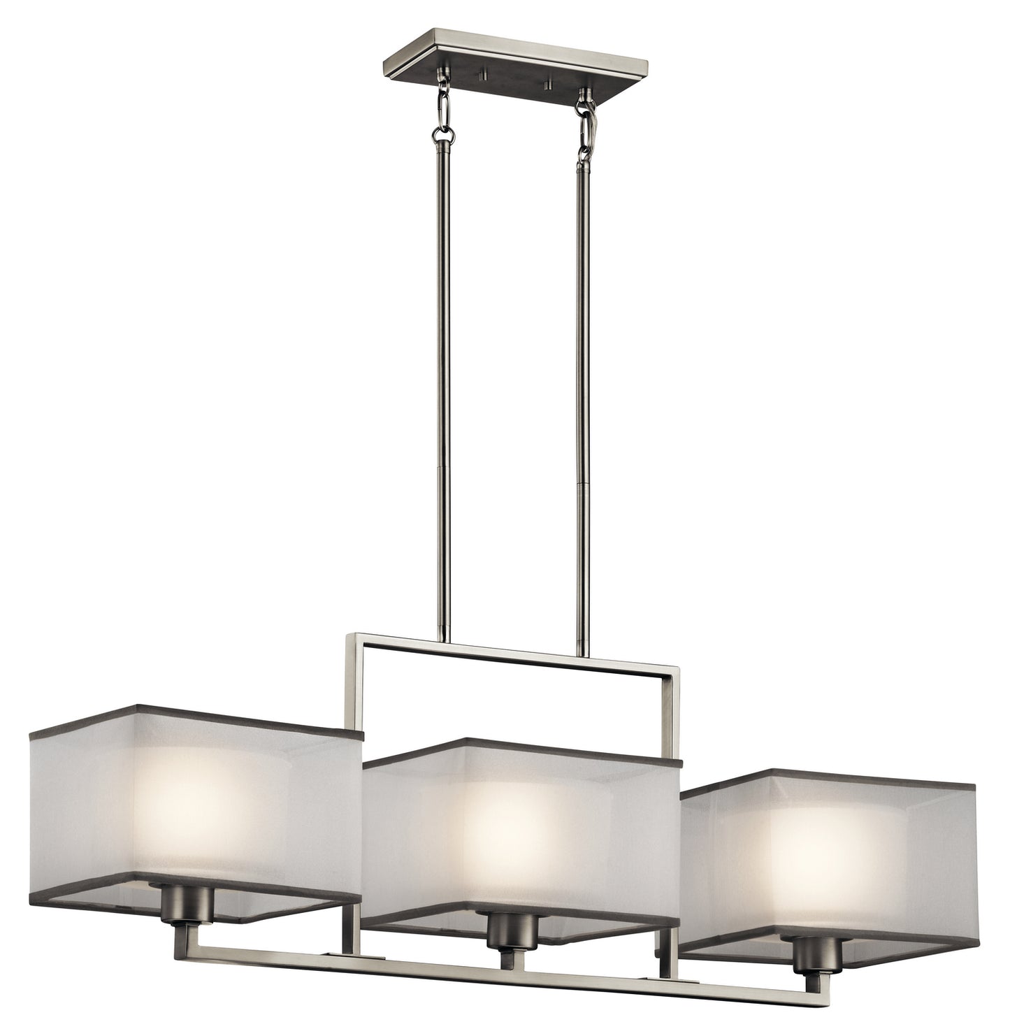 Kichler - 43437NI - Three Light Linear Chandelier - Kailey - Brushed Nickel