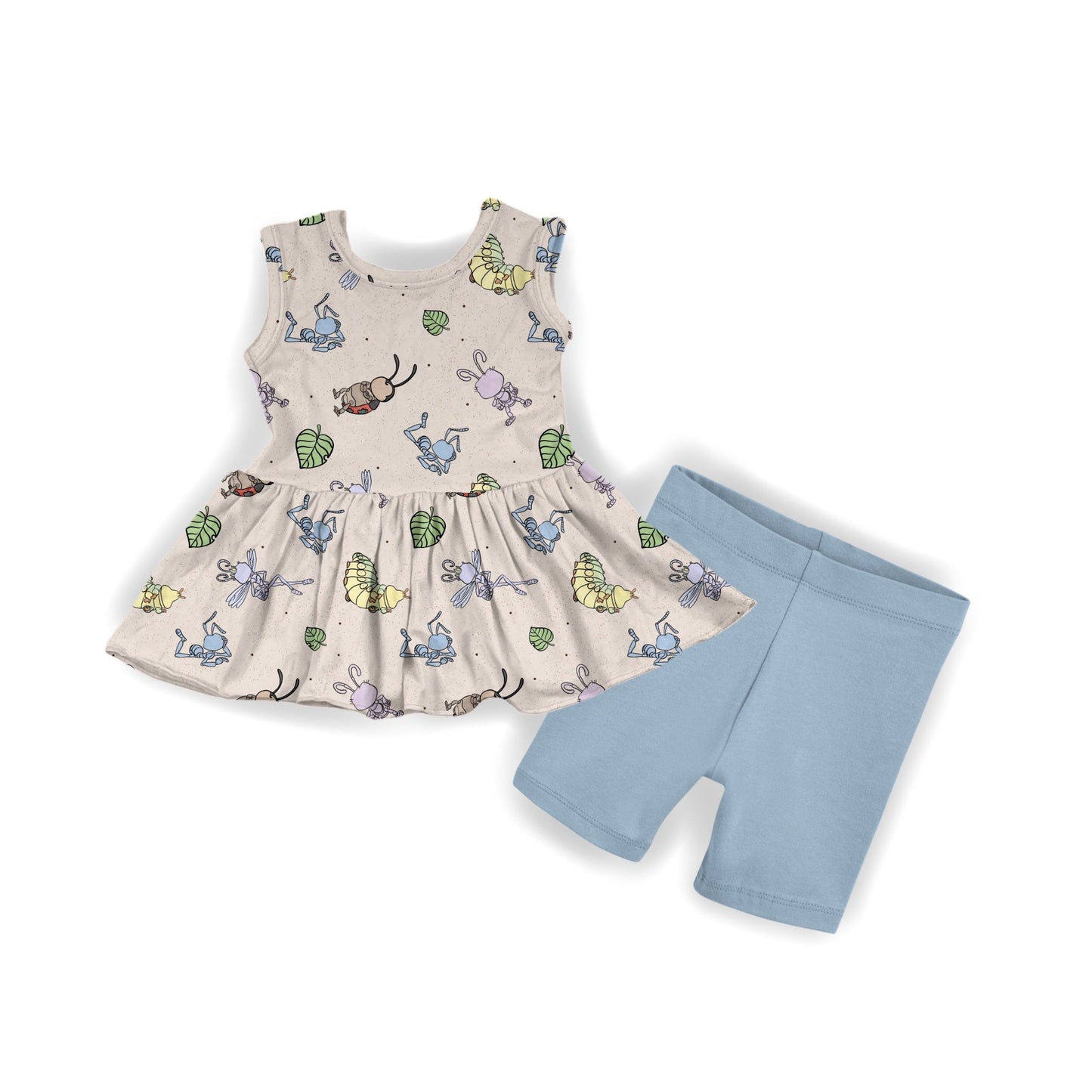 Bugs Tank Peplum & Biker Shorts Set