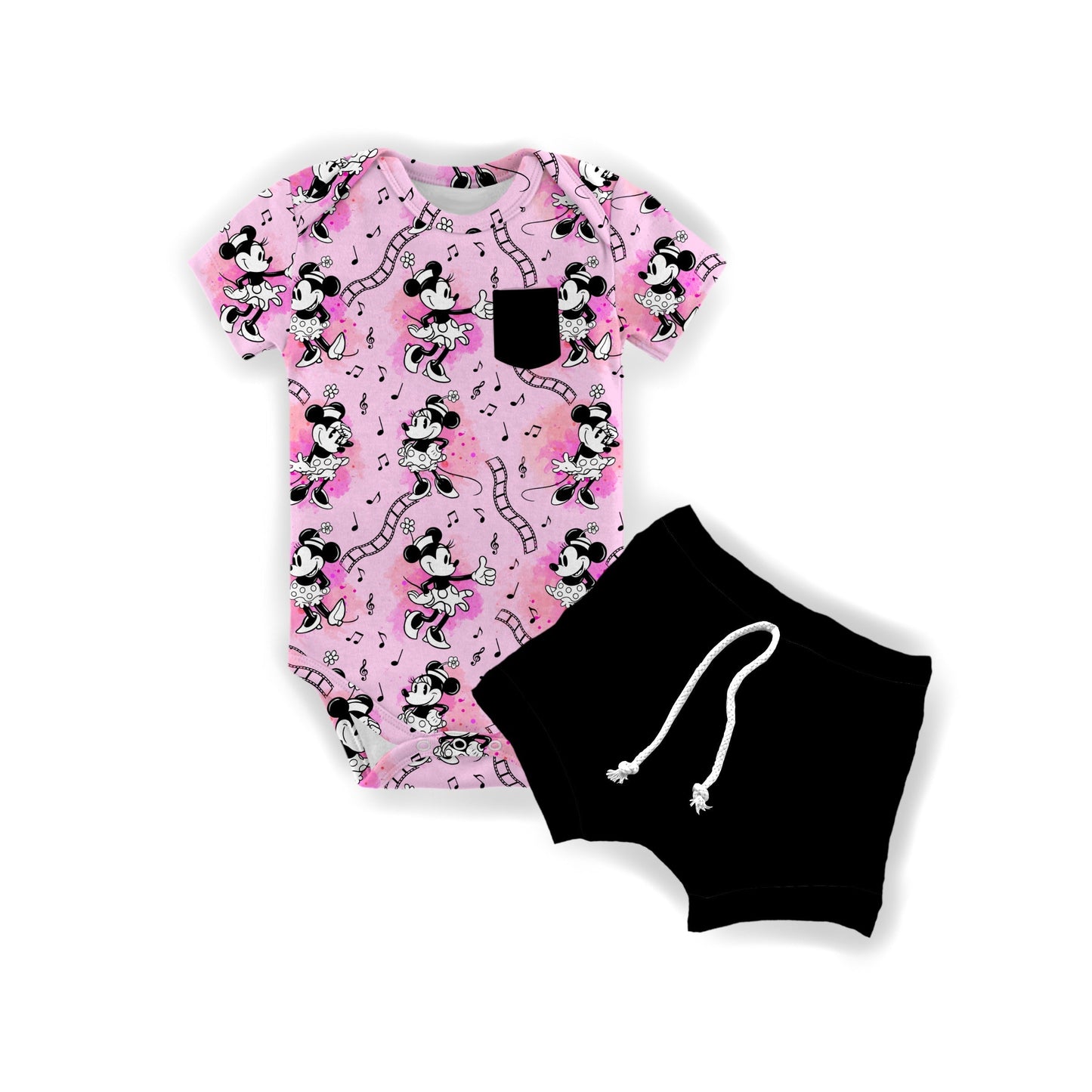 Steamboat Pink Onesie & Jogger Short Set