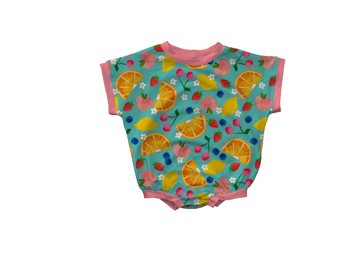 Summer Fruit Short Sleeve Bubble Romper