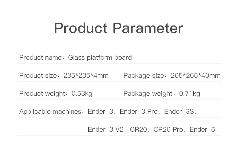 Creality Glass Platform