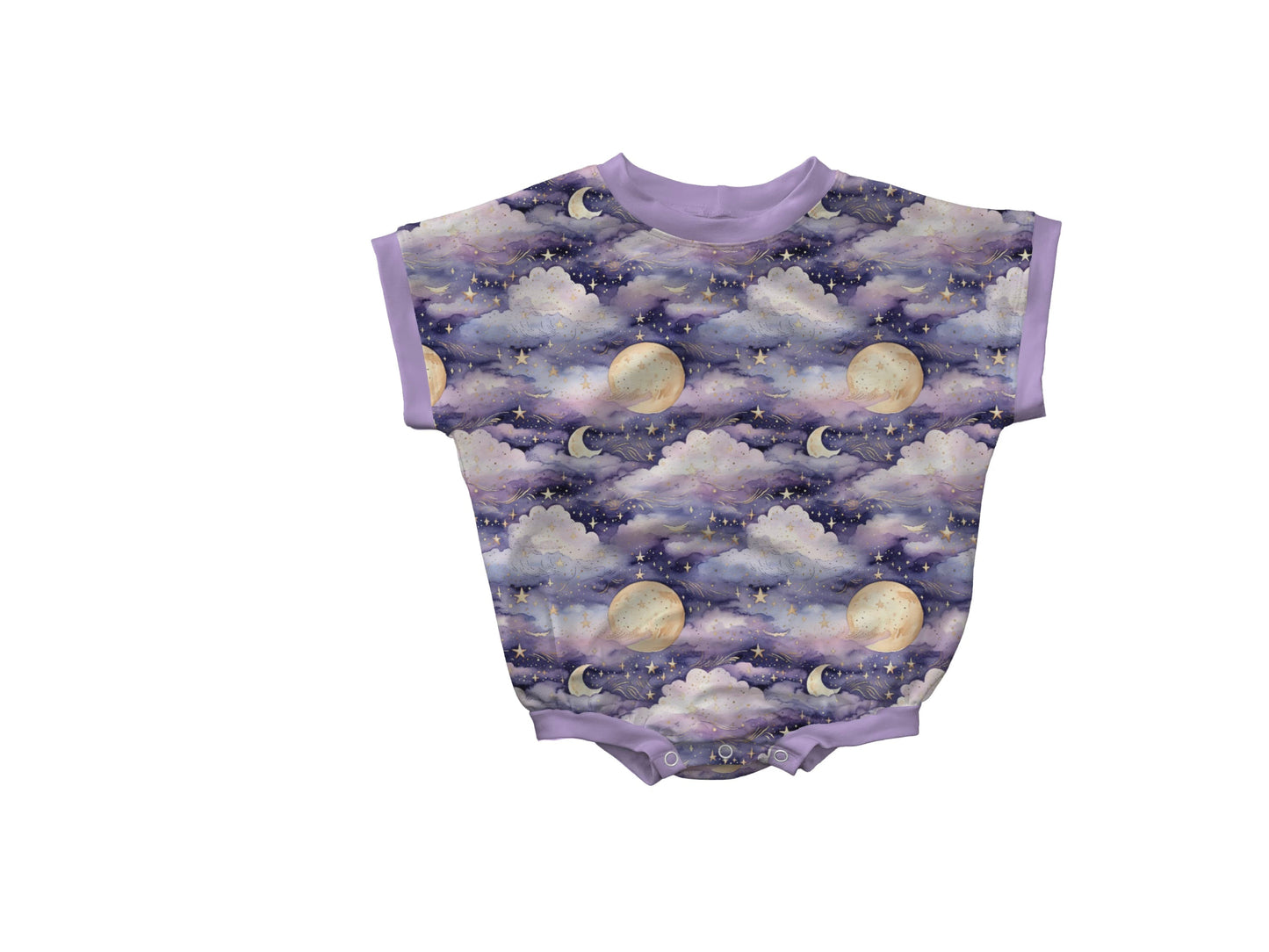 Cotton Candy Clouds Short Sleeve Bubble Romper