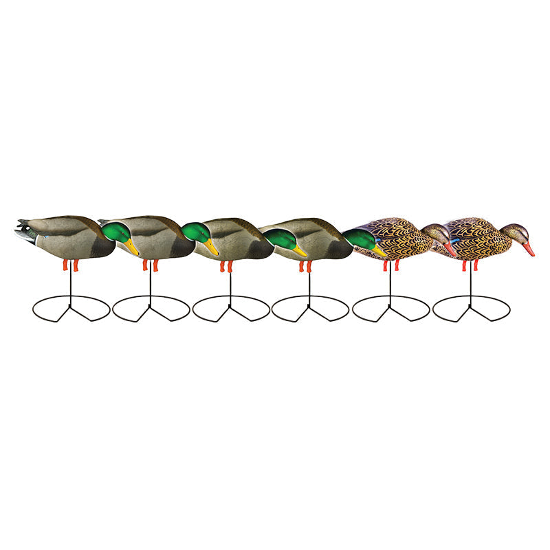 GHG Pro-Grade Full Body Flocked Head Mallard Decoys - Feeder Pack