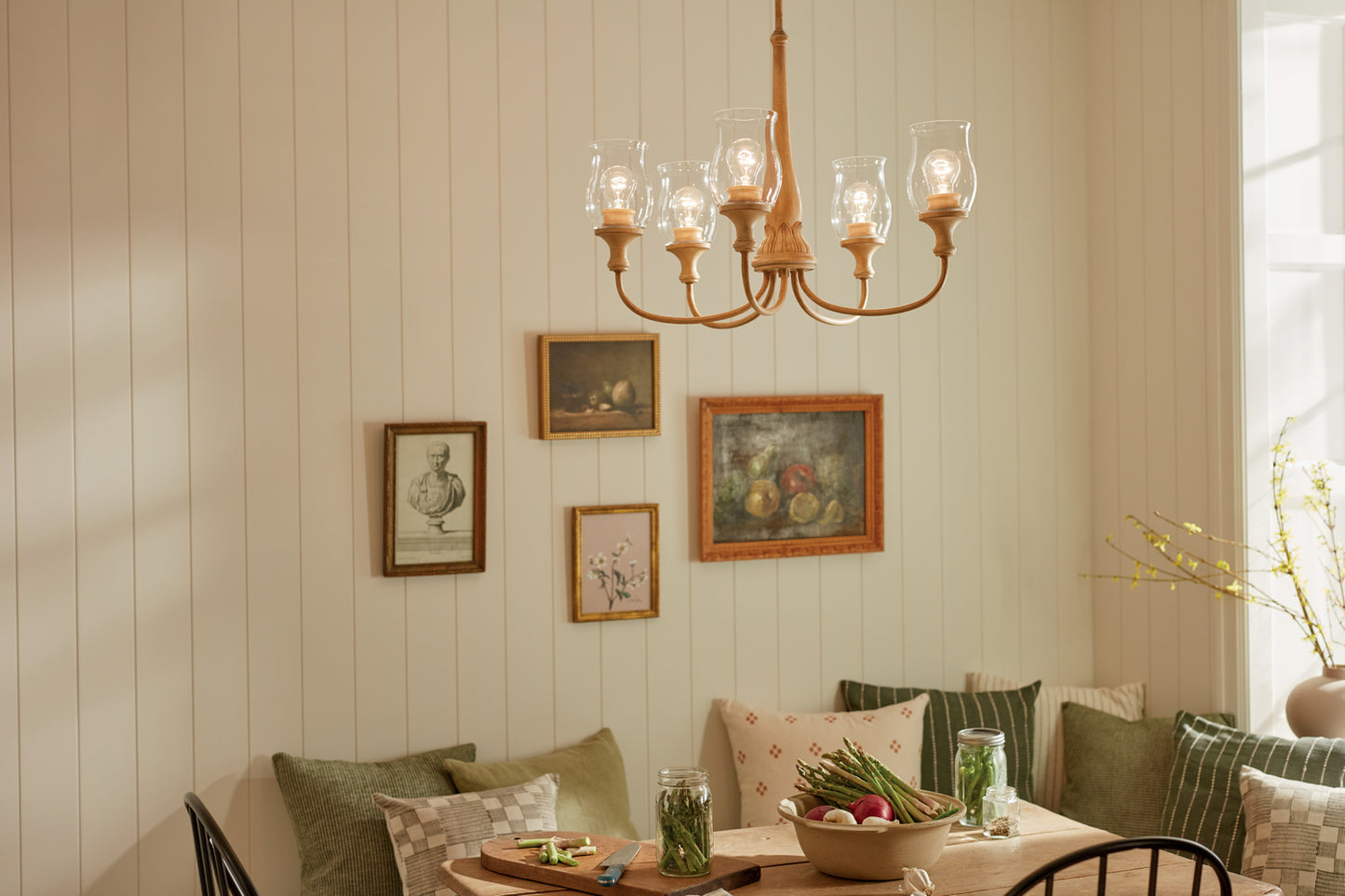 Kichler - 52468WMP - Five Light Chandelier - Melis - Warm Maple Wood