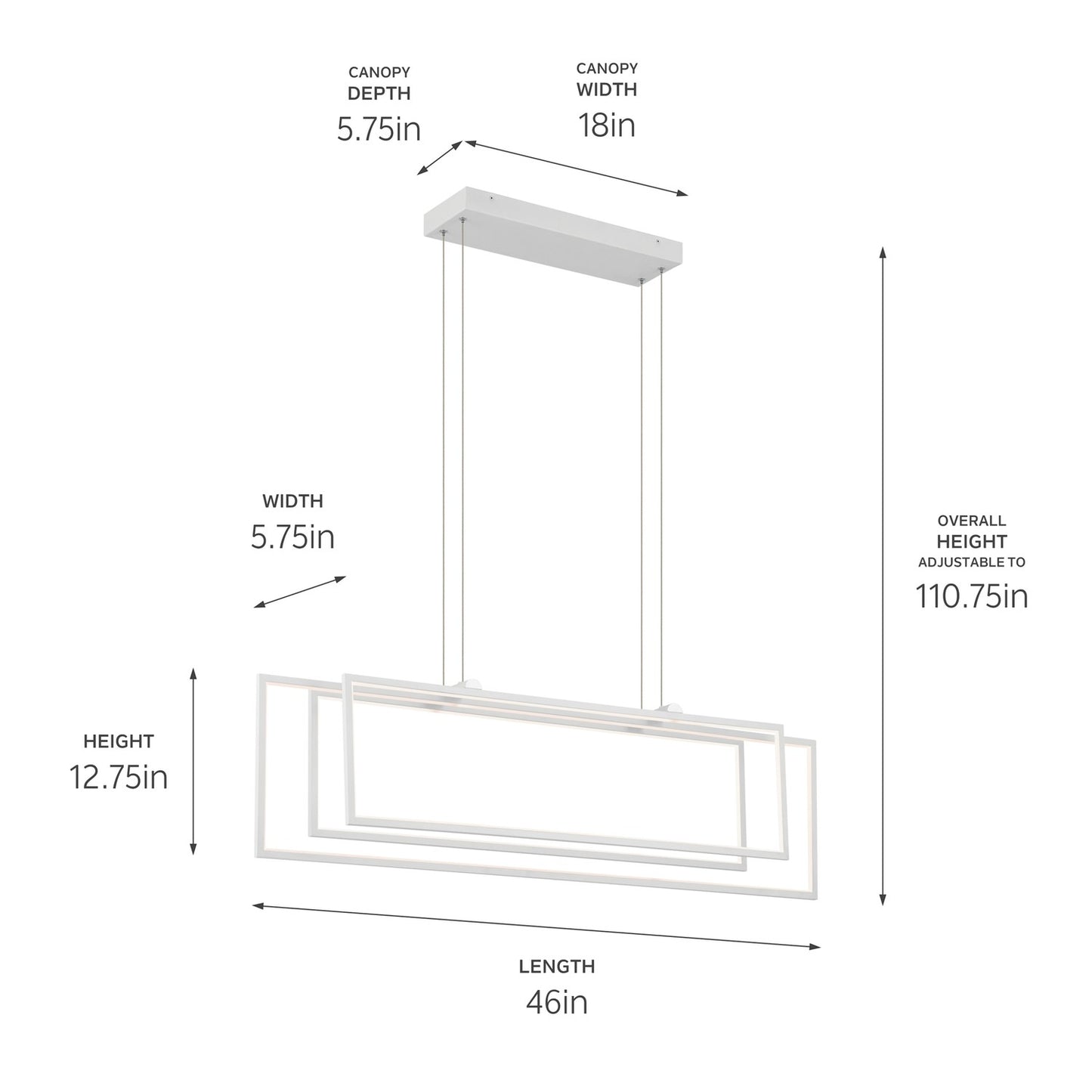 Kichler - 84331WH - LED Linear Chandelier - Jestin - White