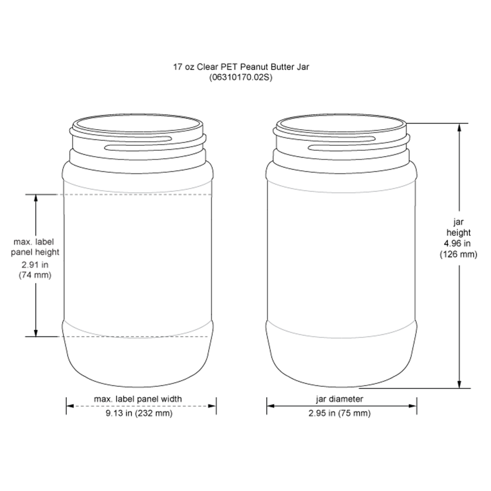 17oz PET Peanut Butter Jar
