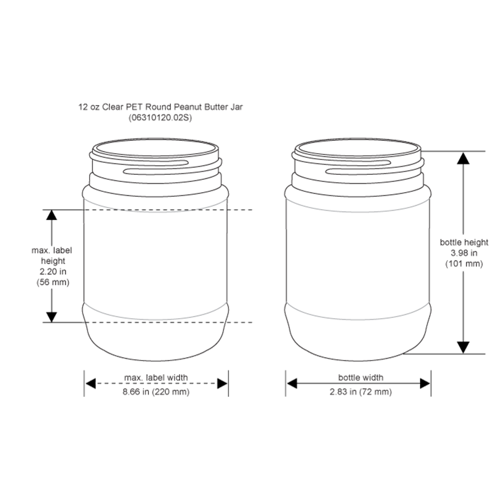 12oz PET Peanut Butter Jar