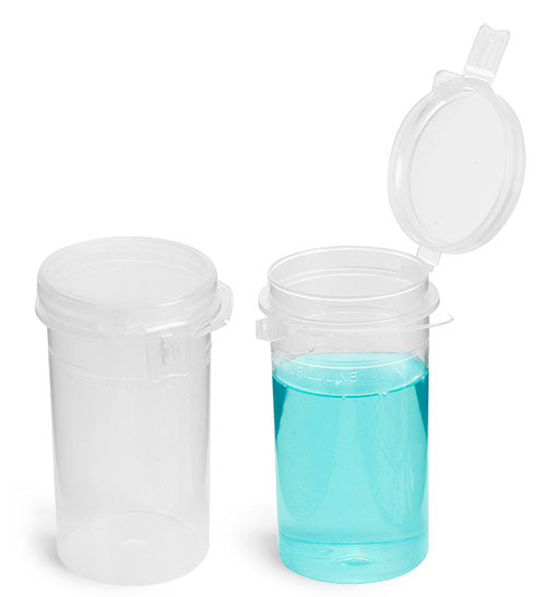 100mL Natural Polypropylene Hinge Top Vials w/ Tamper Evident Seal