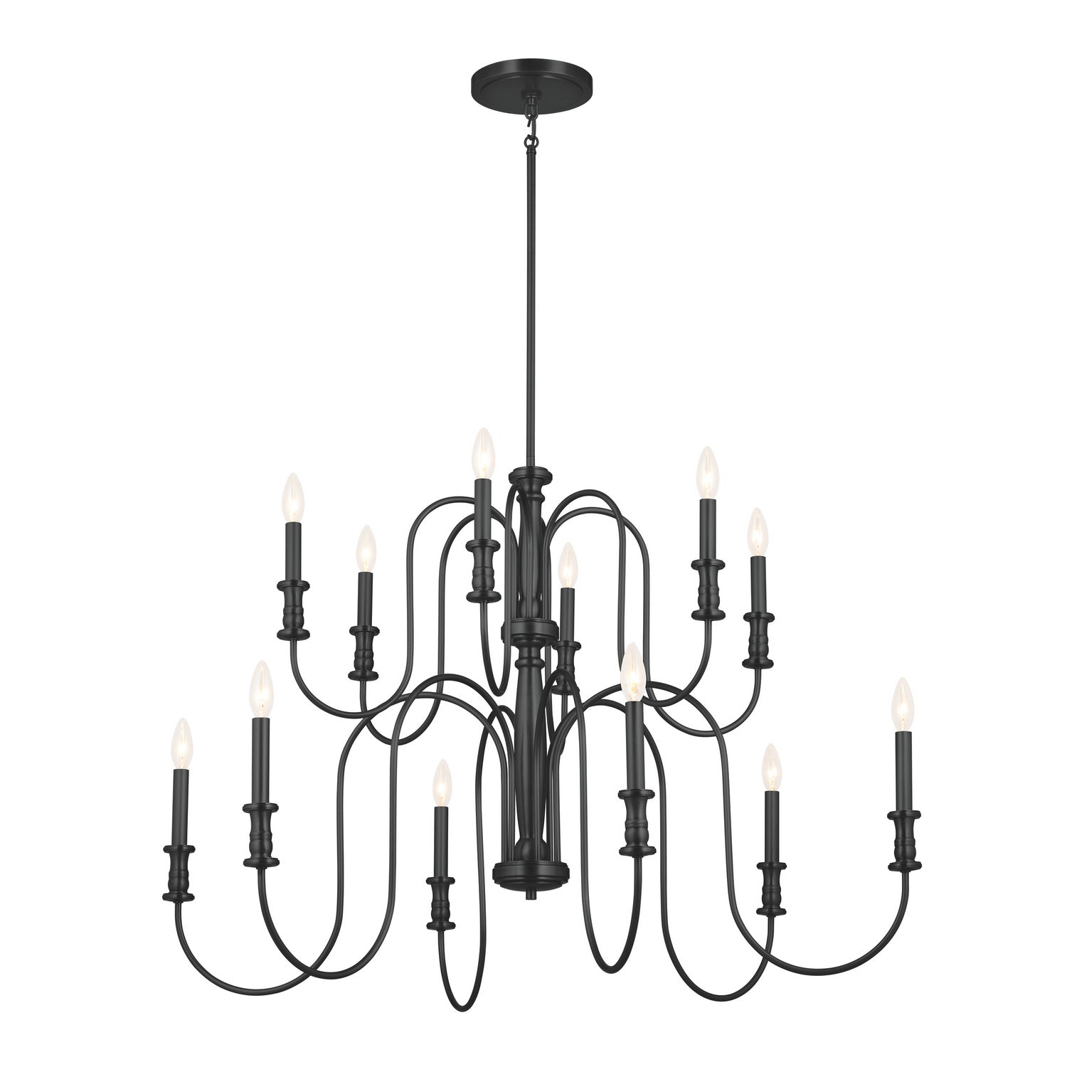 Kichler - 52472BK - 12 Light Chandelier - Karthe - Black