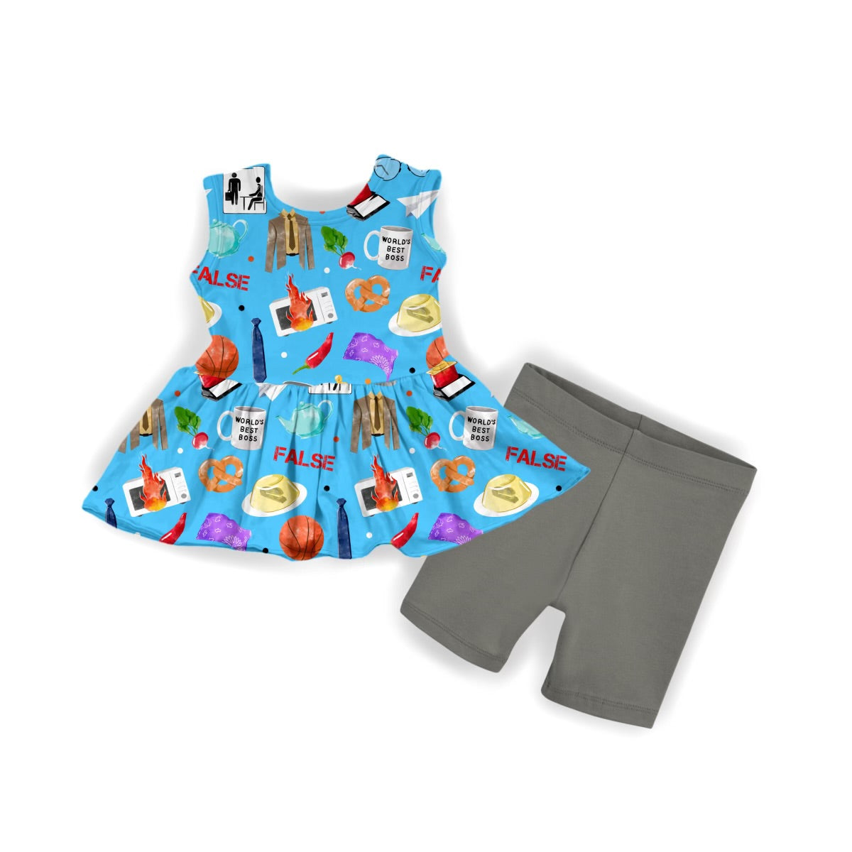*Pre-Sale* Paper Bliss Tank Peplum & Biker Shorts Set