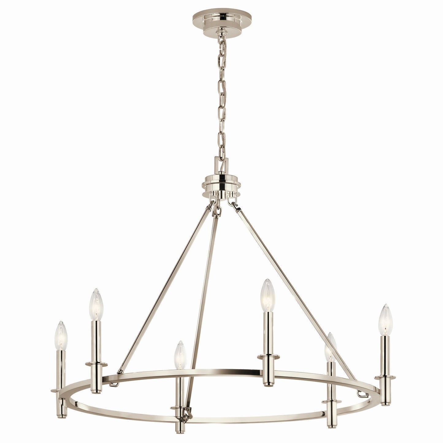 Kichler - 52705PN - Six Light Chandelier - Carrick - Polished Nickel