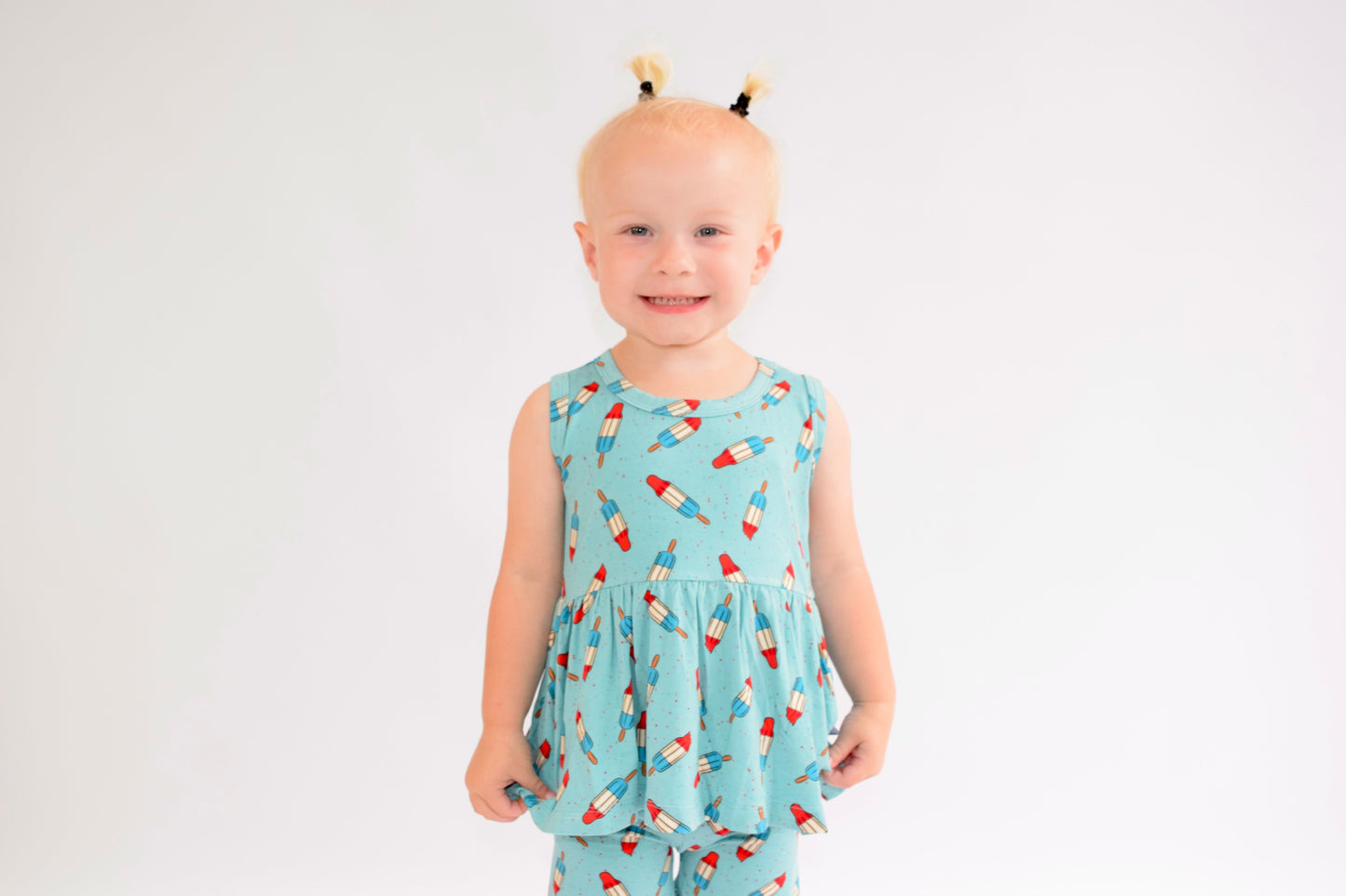 Bomb Pop Tank Peplum & Biker Shorts Set