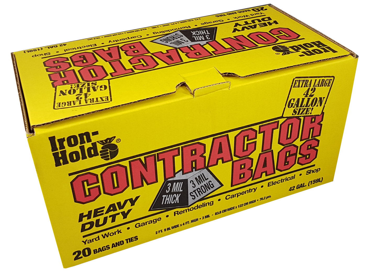 Iron Hold Contractor HD Garbage Bag  31" x 48" x 3 mil