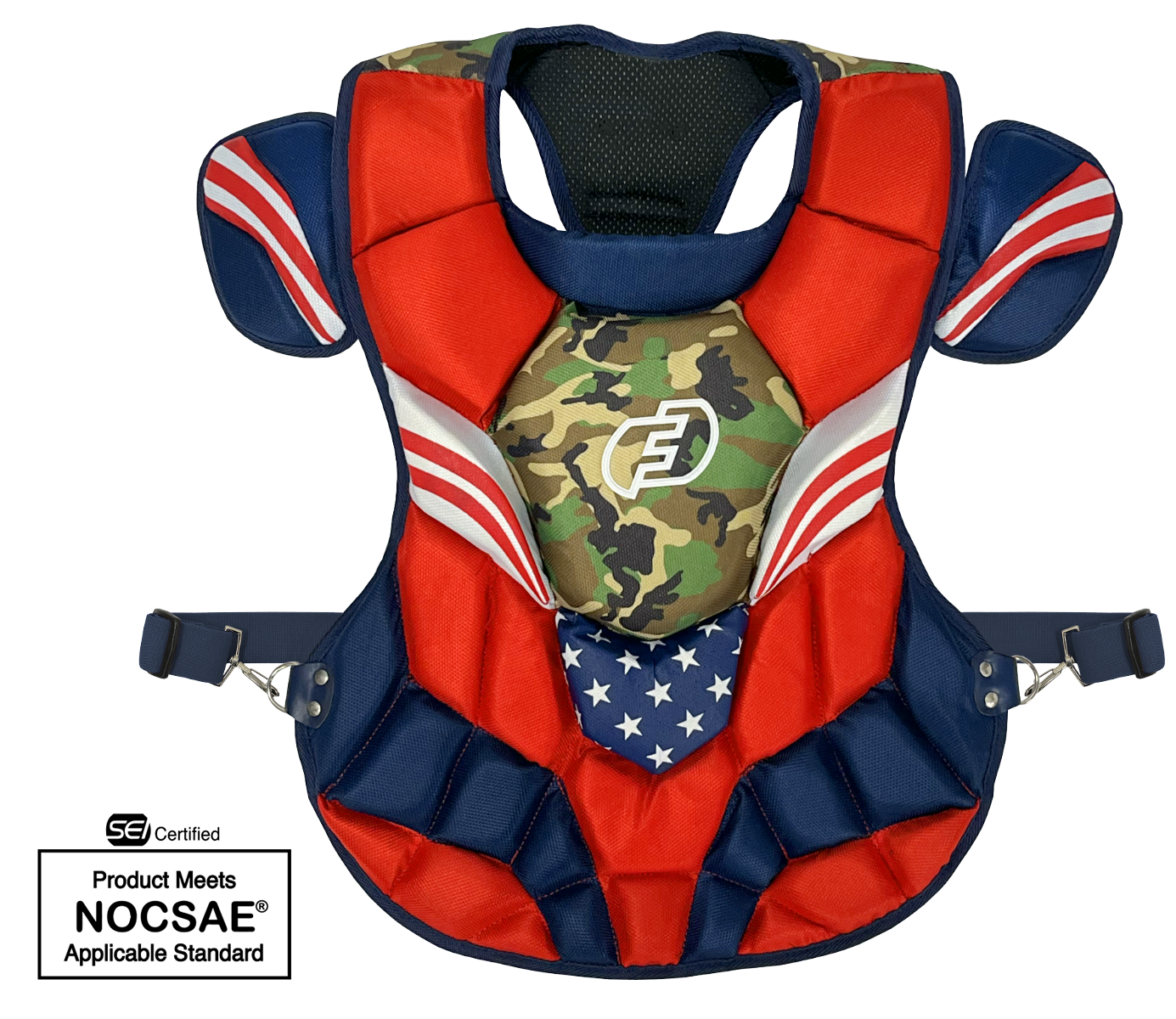 Stars & Stripes Chest Protector with DuPont™ Kevlar® | SEI Certified to Meet NOCSAE Standard