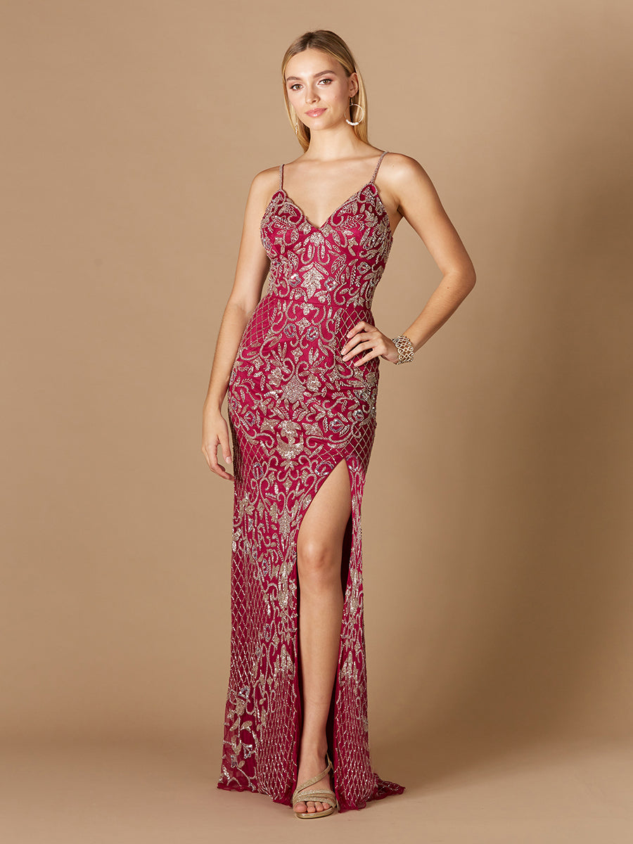 Beaded Tank Dress with Slit  - OUTLET