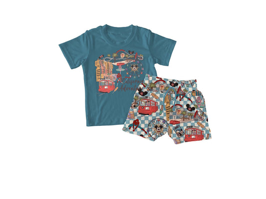 Adventure Blissland Cali Short Sleeve Bamboo Graphic Tee & Jogger Short Set