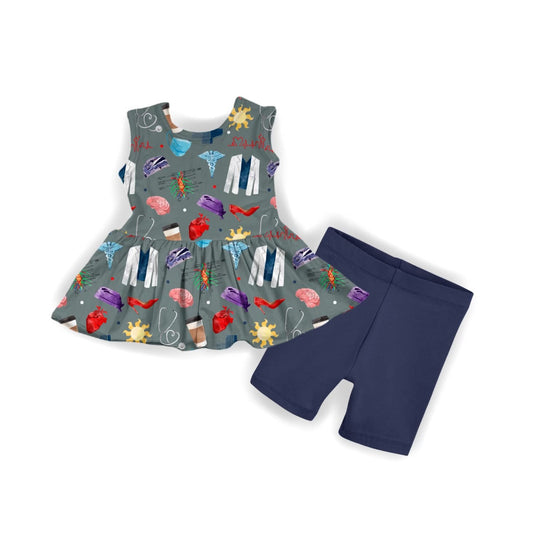 *Pre-Sale* Bliss Anatomy Tank Peplum & Biker Shorts Set