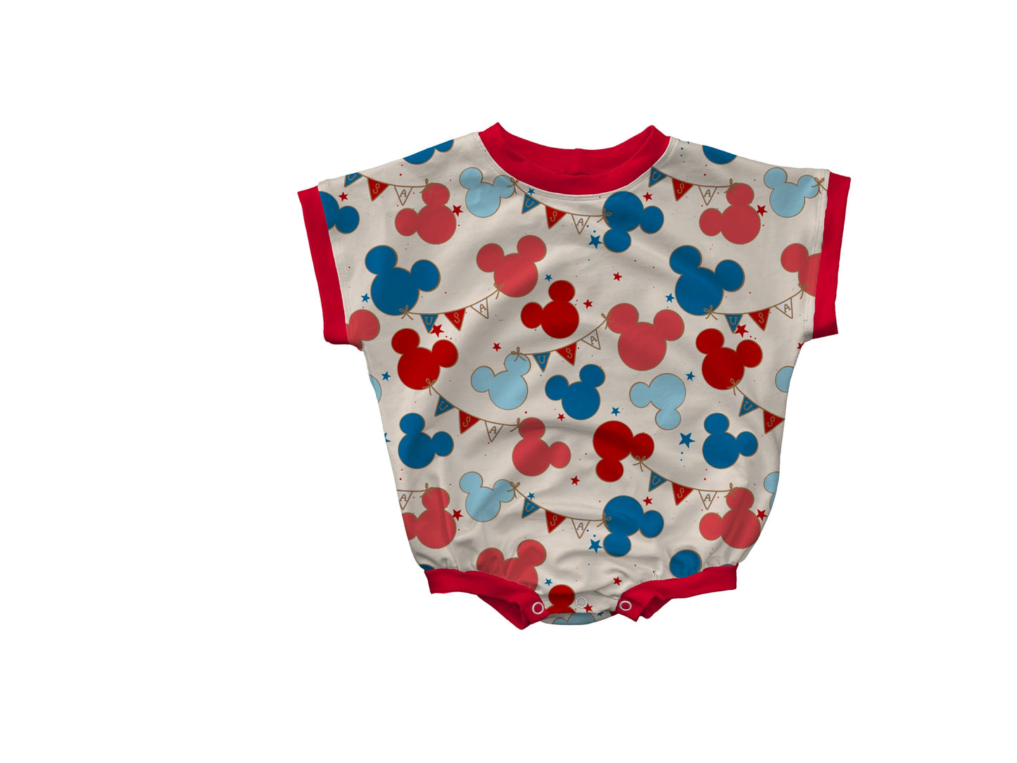 Patriotic Ears Short Sleeve Bubble Romper