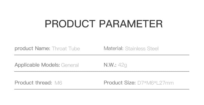 Stainless Steel Throat Tube 2Pc