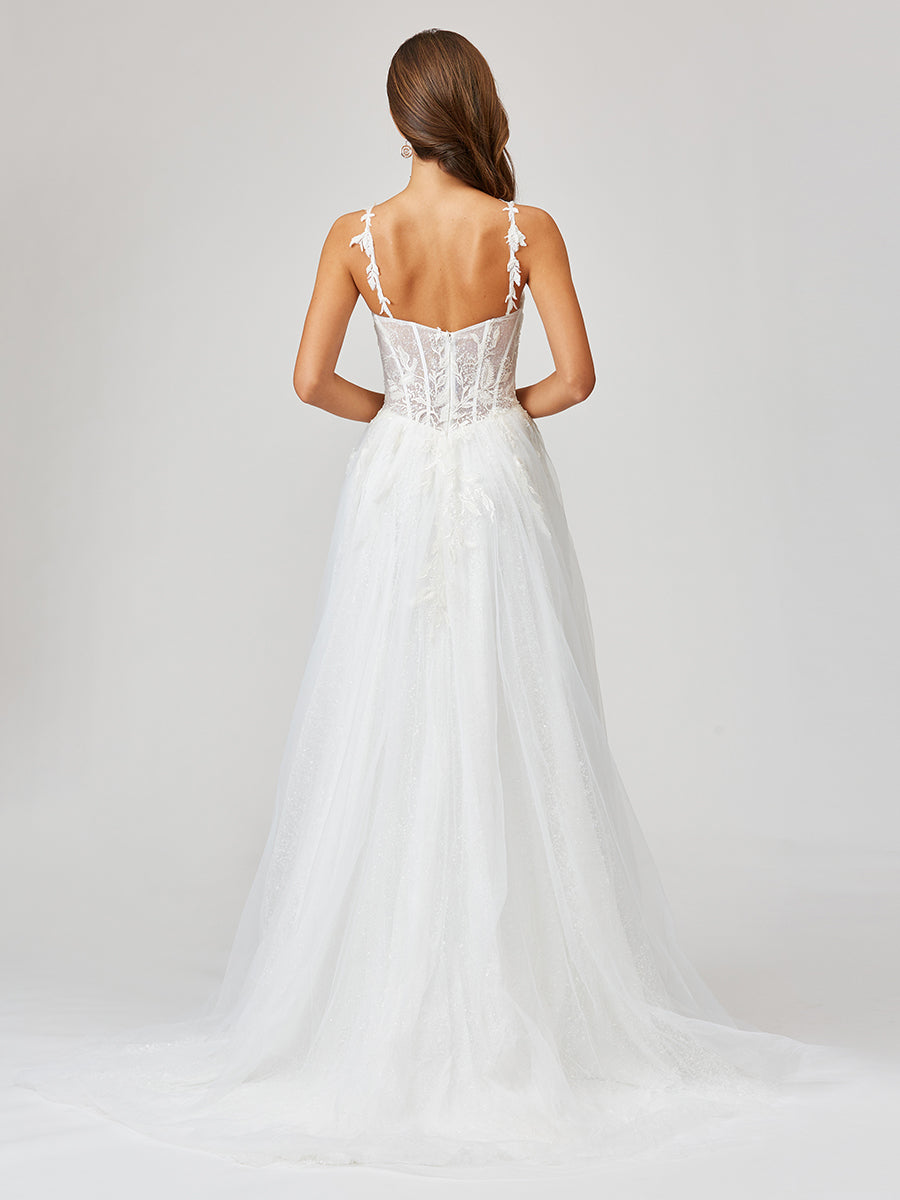 Lara 51042 - Sheer Bodice Lace Bridal Ballgown OUTLET