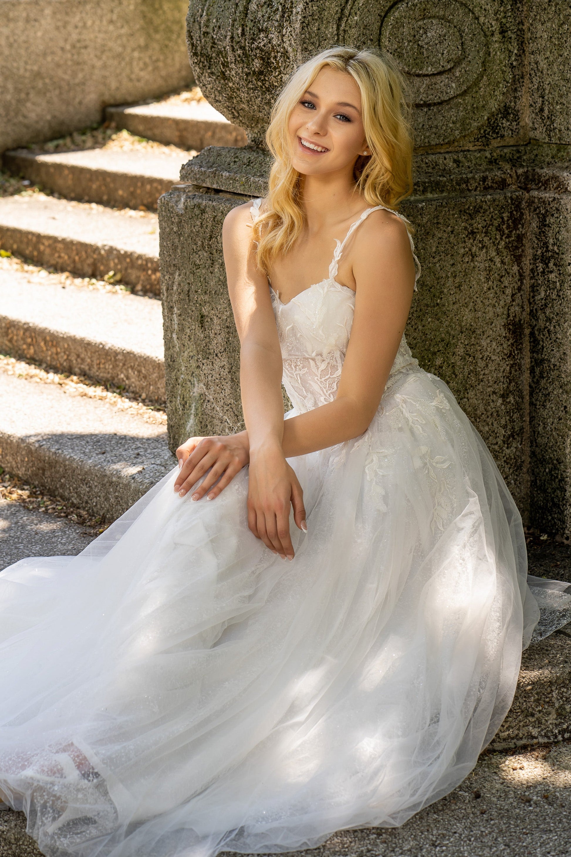 Lara 51042 - Sheer Bodice Lace Bridal Ballgown OUTLET