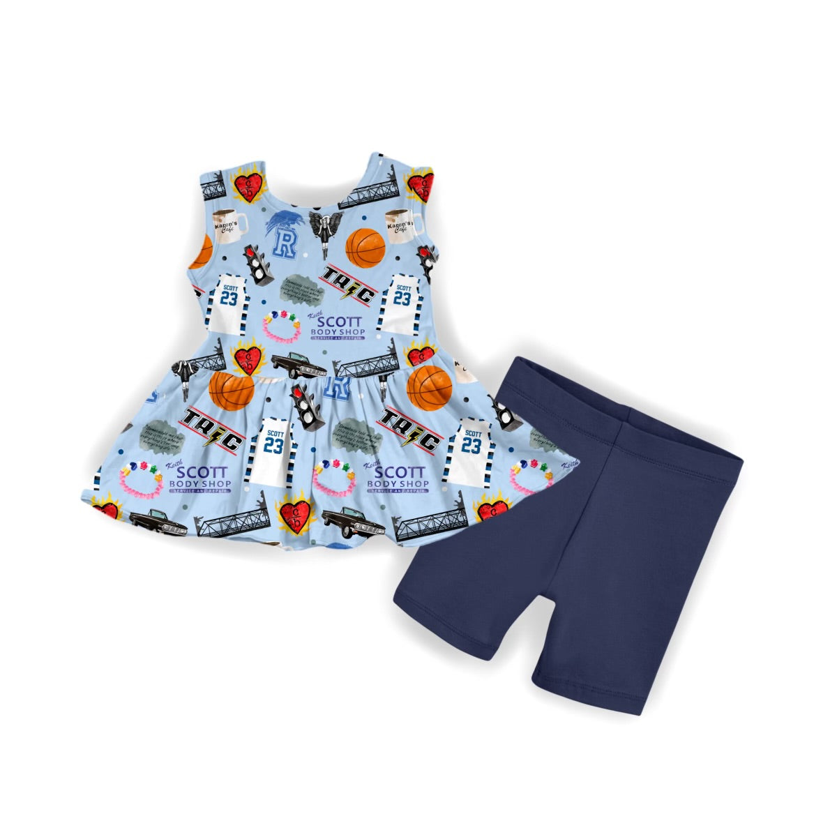 *Pre-Sale* One Bliss Hill Tank Peplum & Biker Shorts Set