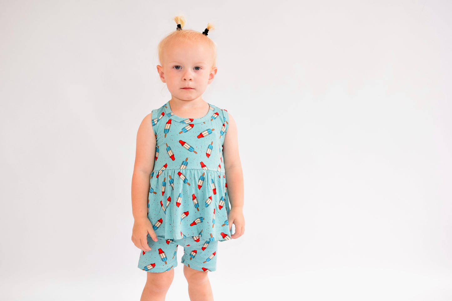 Bomb Pop Tank Peplum & Biker Shorts Set