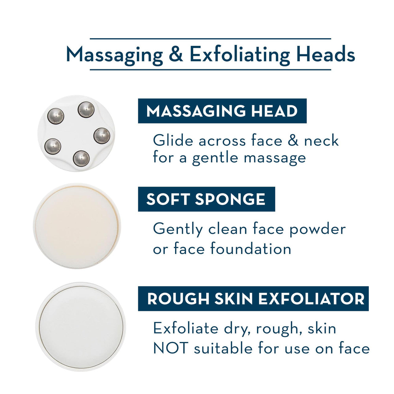 Pink 6-in-1 Deluxe Facial Cleansing Spin Roller Heads