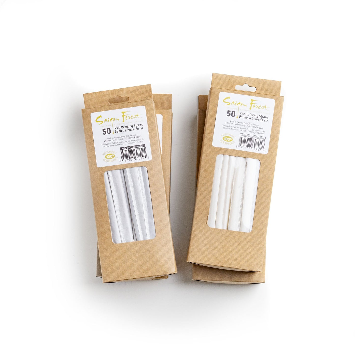 Compostable Rice Drinking Straws Black (50)