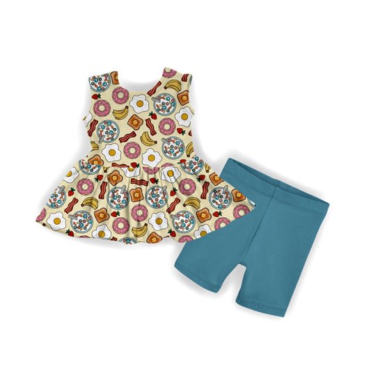 Brunch Tank Peplum & Biker Shorts Set
