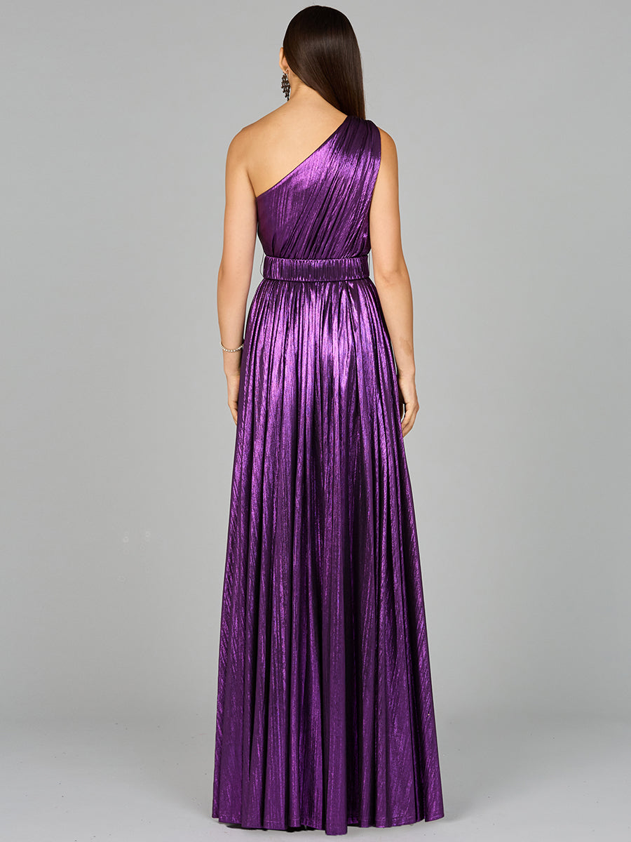 One Shoulder Metallic Dress - OUTLET