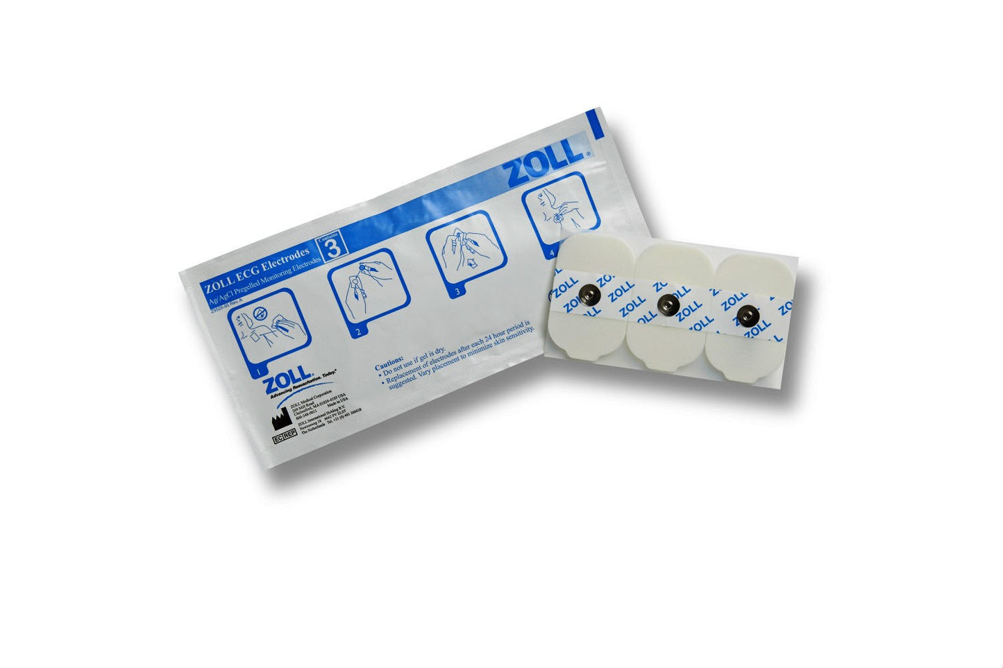 ECG Rectangular Electrodes, 3 Per Pouch/600 Case