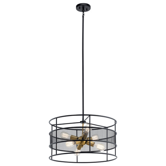 Kichler - 43594BK - Six Light Pendant - Piston - Black