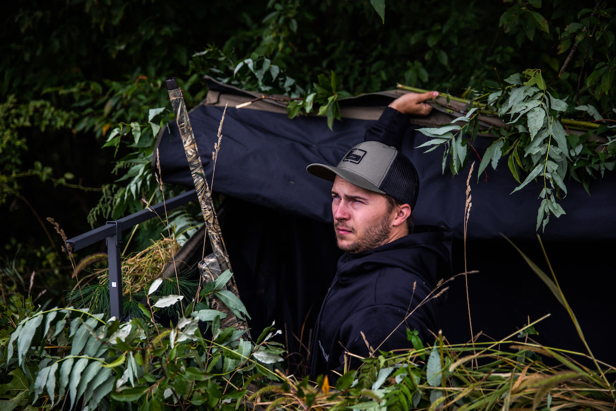 Banded AXE Boat/Shore Combo Blind enviro shot in use while duck hunting and goose hunting