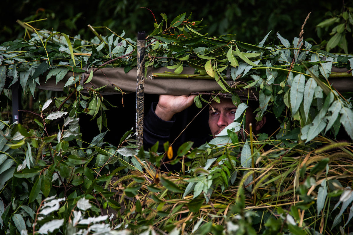 Banded AXE Boat/Shore Combo Blind enviro shot in use while duck hunting and goose hunting