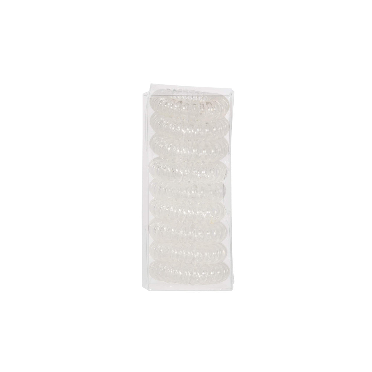 Clear Coiled Hair Ties Boxed