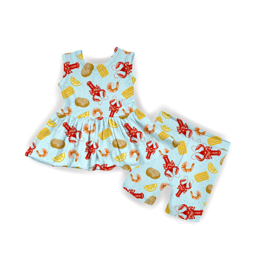 Summer Boil Tank Peplum & Biker Shorts Set