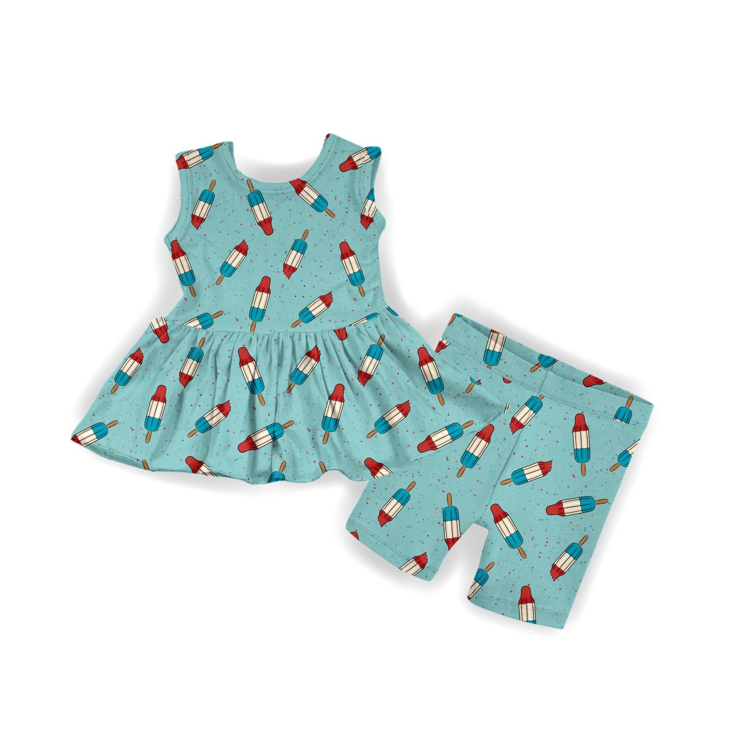Bomb Pop Tank Peplum & Biker Shorts Set