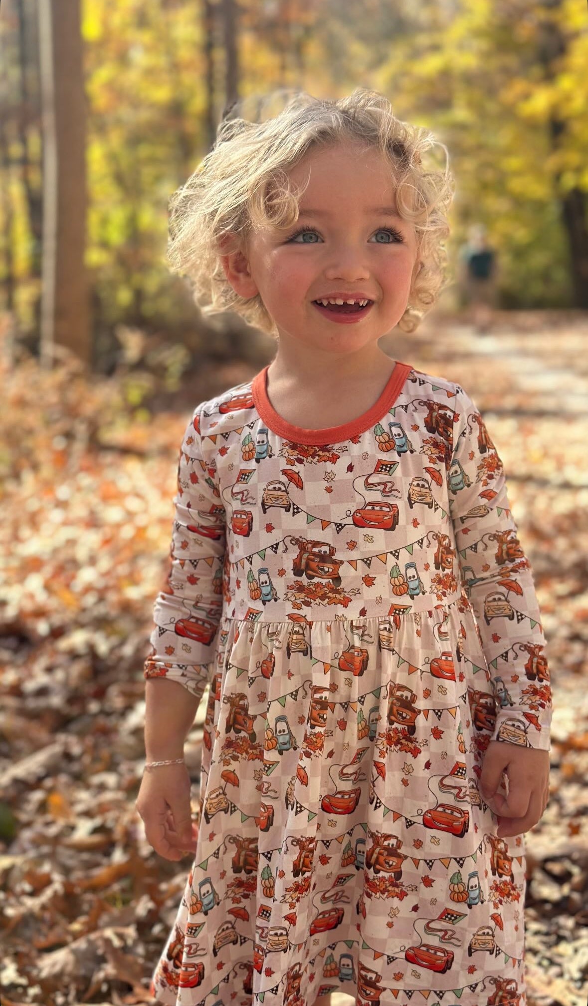 Pumpkin CARving Long Sleeve Twirl Dress