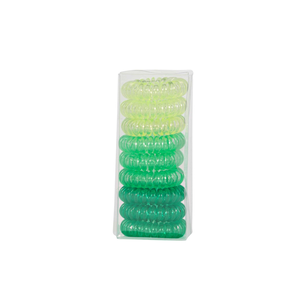 Green Coiled Hair Ties Boxed