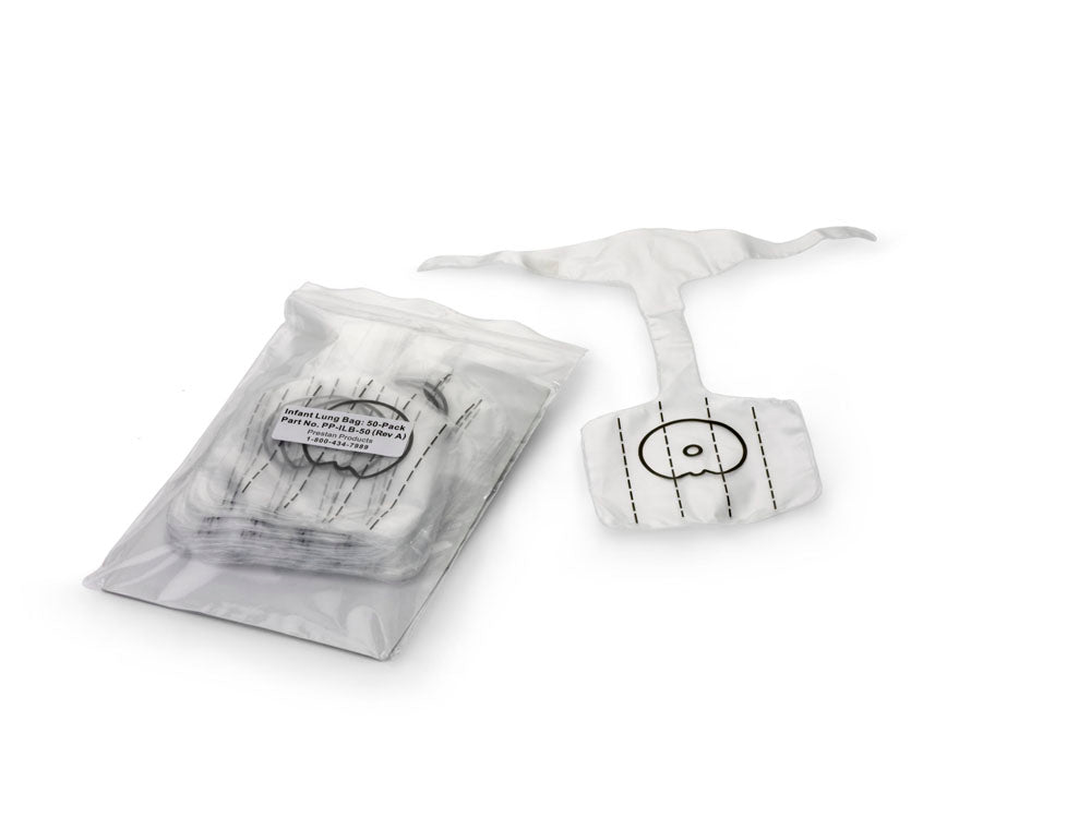 Prestan Professional Infant CPR-AED Training Manikin Face Shield Lung Bags (Package of 50)