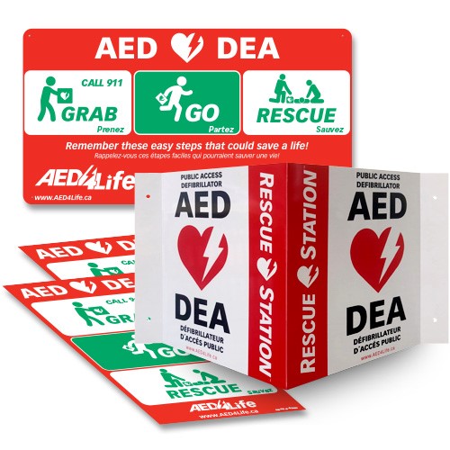 RescueStation™  AED Sign and Decal Package