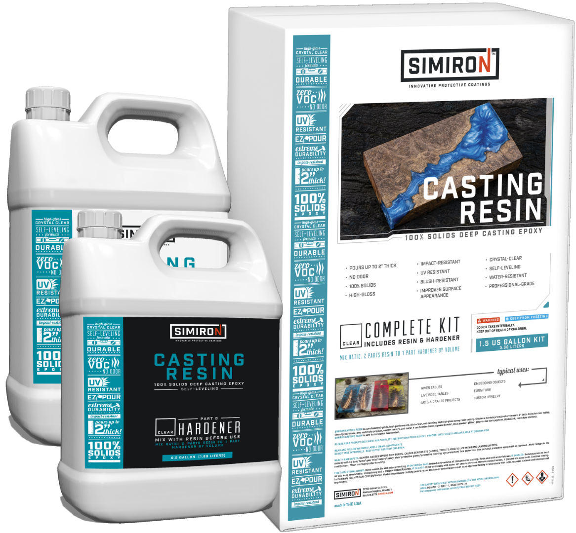 100% Solids Deep Casting Epoxy 1.5Gal Kit