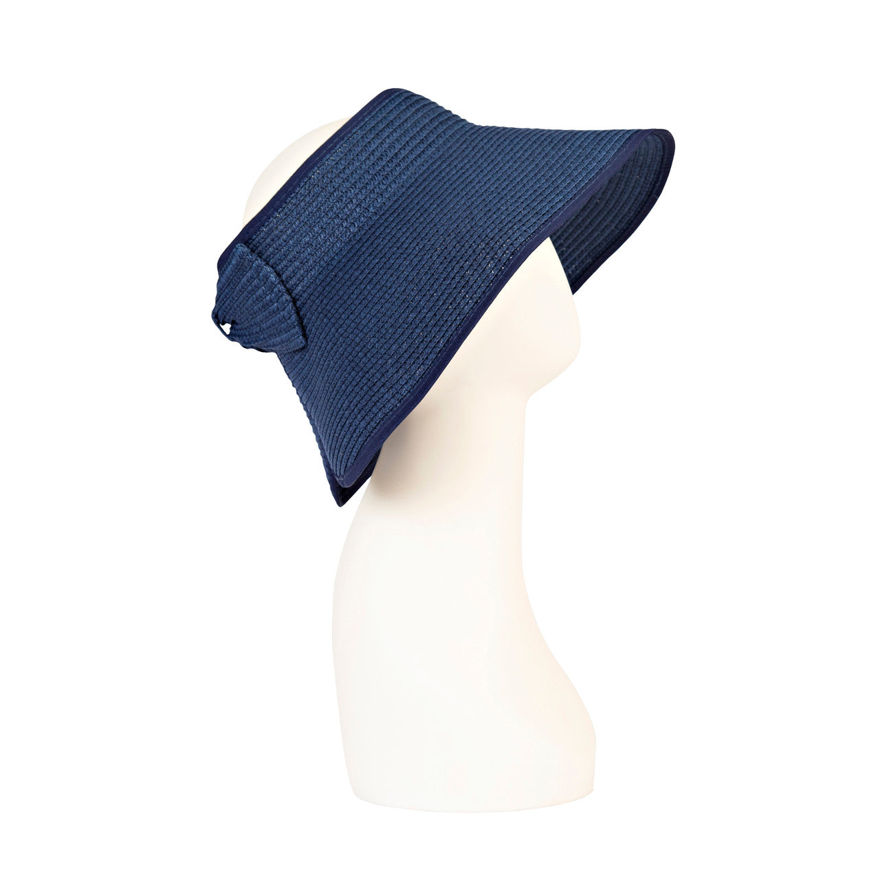 Navy Blue Foldable Travel Visor Side