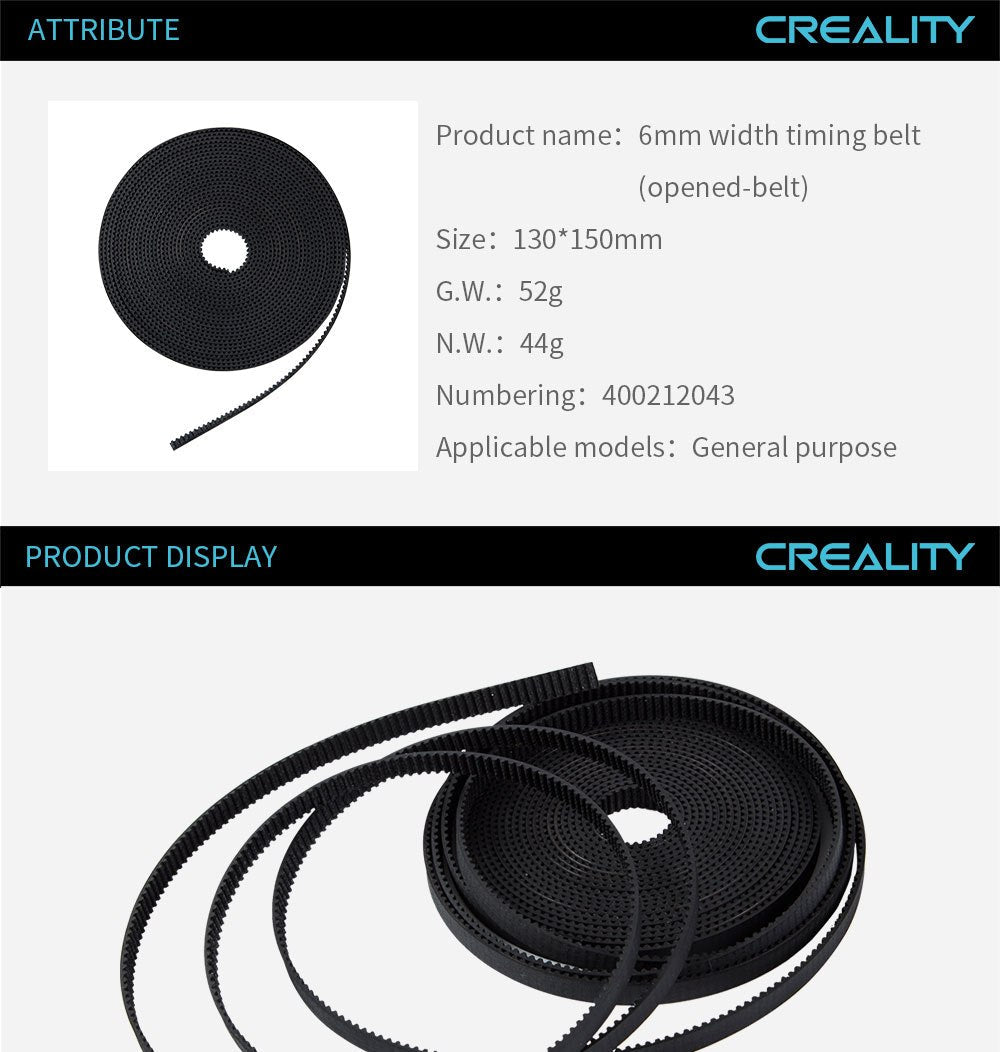 6mm Synchronous Belt 1m Length