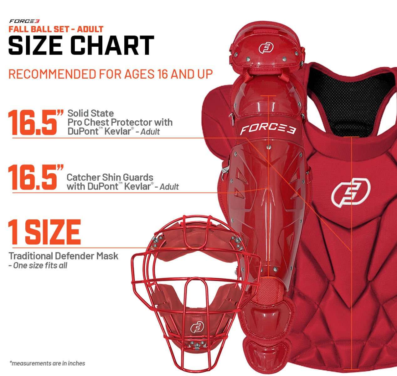 Fall Ball Pro Catcher's Set with Traditional Defender Mask Chest Protector and Shin Guards