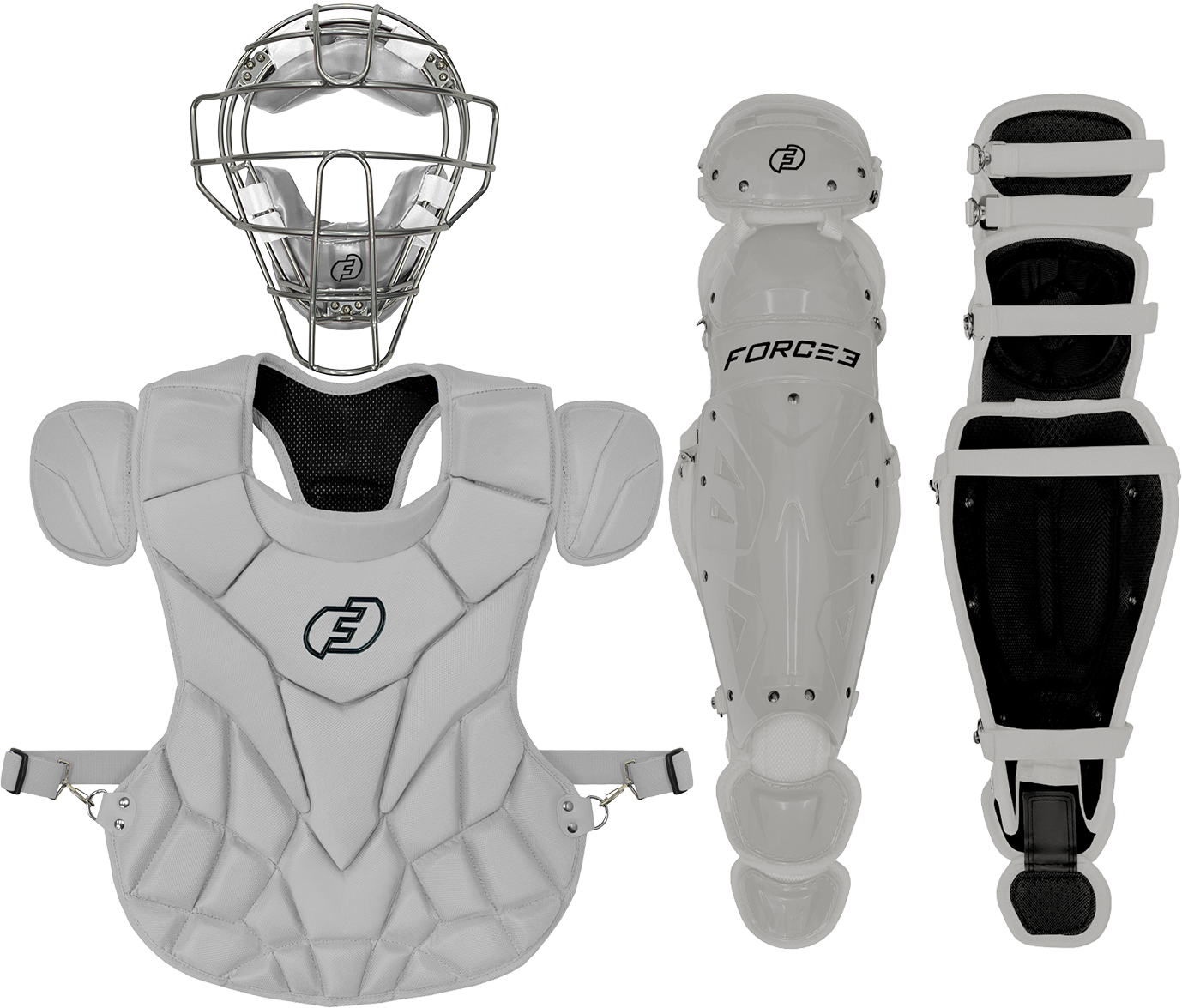 Fall Ball Pro Catcher's Set with Traditional Defender Mask Chest Protector and Shin Guards