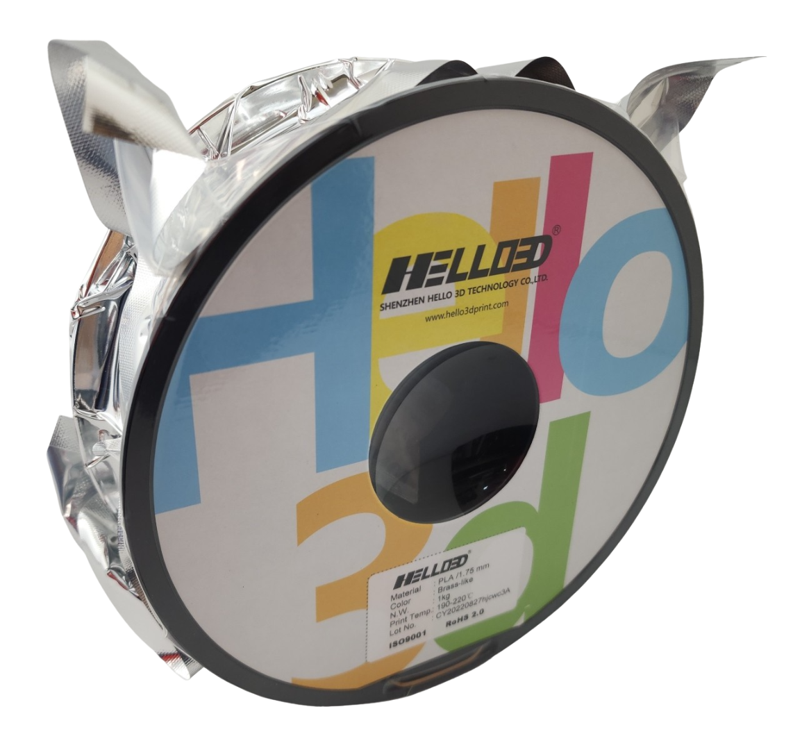 Hello3D Metal-Like PLA Filament Brass 1Kg